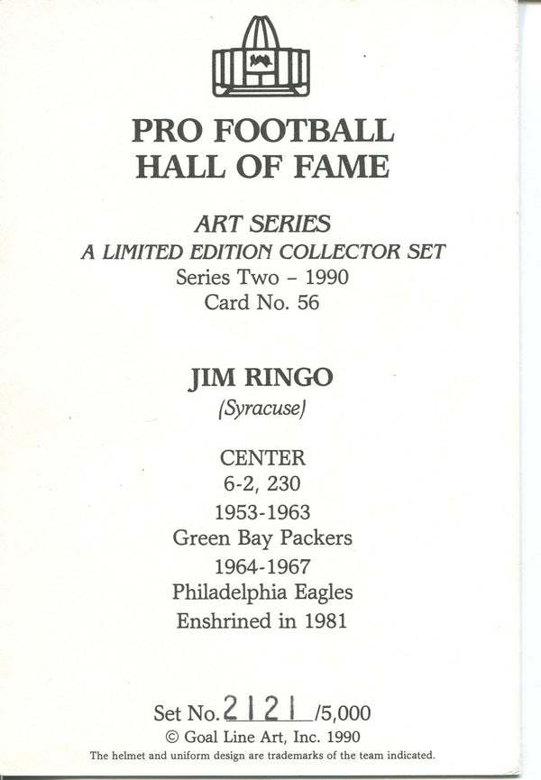 Jim Ringo Autographed 1st Day Cover Envelope