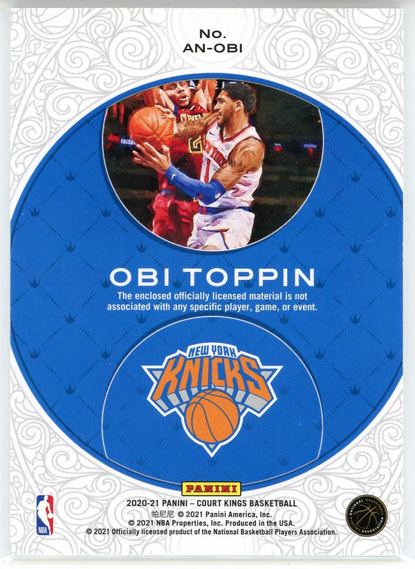 Obi Toppin 2020-21 Panini Court Kings Art Nouveau Patch Card #AN-OBI
