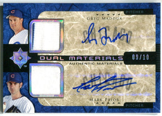 Greg Maddux & Mark Prior 2005 Upper Deck Dual Materials/Autographed Card #9/10