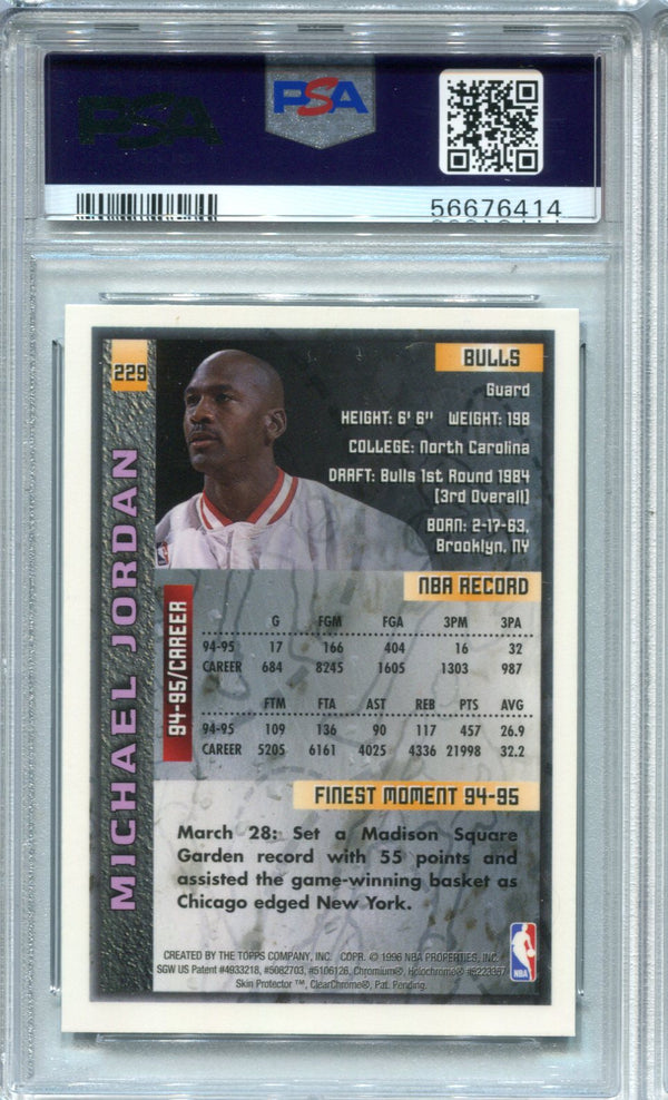 Michael Jordan 1995 Finest W/Coating #229 PSA NM-MT 8 Card