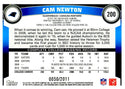 Cam Newton 2011 Unsigned Topps Rookie Card Gold Parallel #50/2011