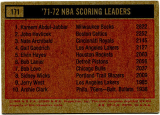 Topps 1972 Scoring Leaders NBA #171