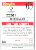 Erling Haaland 2021 Topps Card
