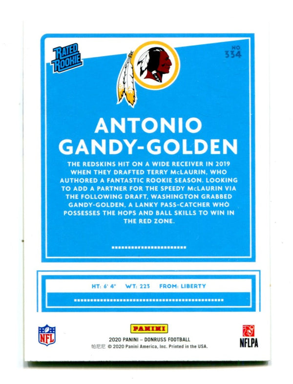 Antonio Gandy-Golden 2020 Donruss Rated Rookie Yellow Press Proof #354