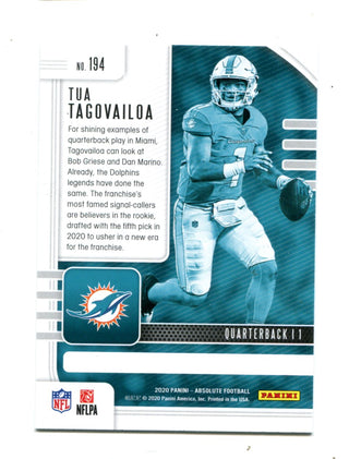 Tua Tagovailoa 2021 Panini Absolute Memorabilia #194 RC