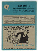 Tom Matte 1964 Philadelphia Rookie Card #6