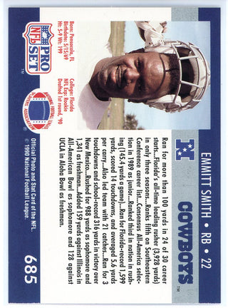 Emmitt Smith 1990 Pro Set Rookie Card #685