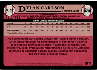 Dylan Carlson Topps #1 Prospect Refractor /299 2020