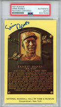 Ernie Banks Autographed Hall of Fame Plaque Card (PSA)