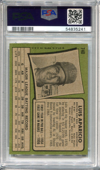 Luis Aparicio 1971 Topps #740 PSA NM 7 Card