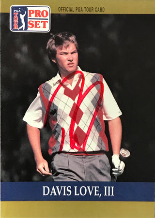 Davis Love III Signed 1990 Pro Set Card