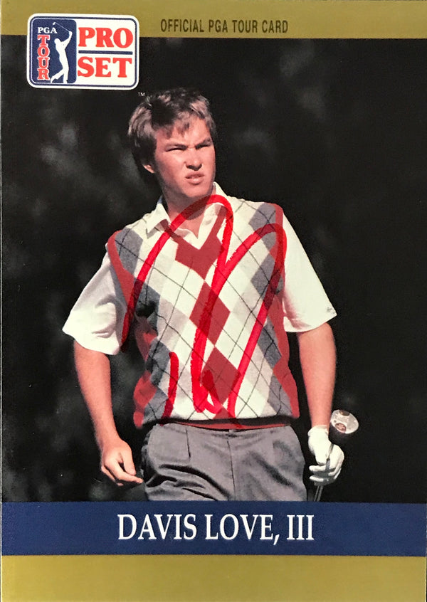 Davis Love III Signed 1990 Pro Set Card