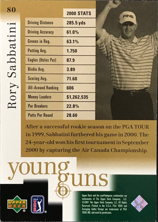 Rory Sabbatini Signed 2001 Upper Deck Card