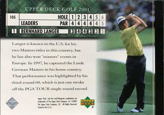 Bernhard Langer Signed 2001 Upper Deck No.105 Golf Card