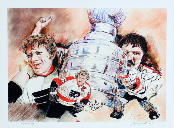 Bob Clarke & Bernie Parent Autographed Framed 16x20 Litho 