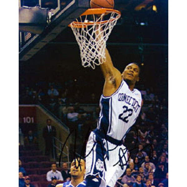 Rudy Gay Autographed / Signed University of Conneticut One Hand Dunk 8x10 Photo