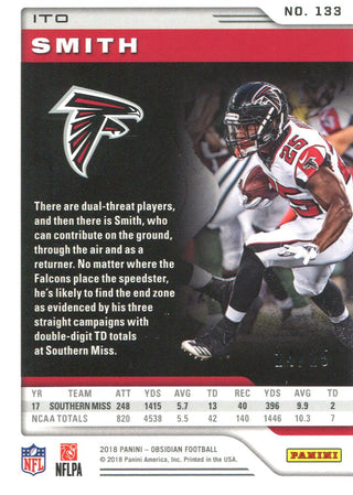 Ito Smith 2018 Panini Obsidian Rookie Card Back