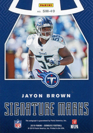 Jayon Brown Autographed 2019 Panini Donruss Football Rookie Card