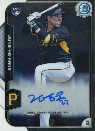 Jung Ho Kang Autographed 2015 Topps Bowman Chrome Card