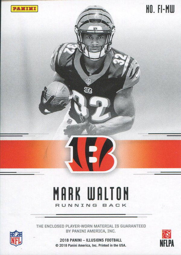 Mark Walton 2018 Panini Illusions Rookie Jersey Card Back