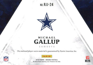 Michael Gallup 2018 Panini Orgins Rookie Jersey Card Back