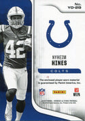 Nyheim Hines 2018 Panini Rookies & Stars Rookie Jersey Card Back