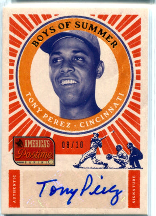 Tony Perez 2013 Panini America's Pastime Autographed Card #8/10