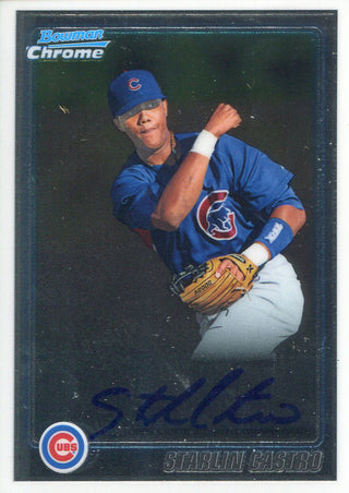 Starlin Castro Autographed 2010 Bowman Chrome Card