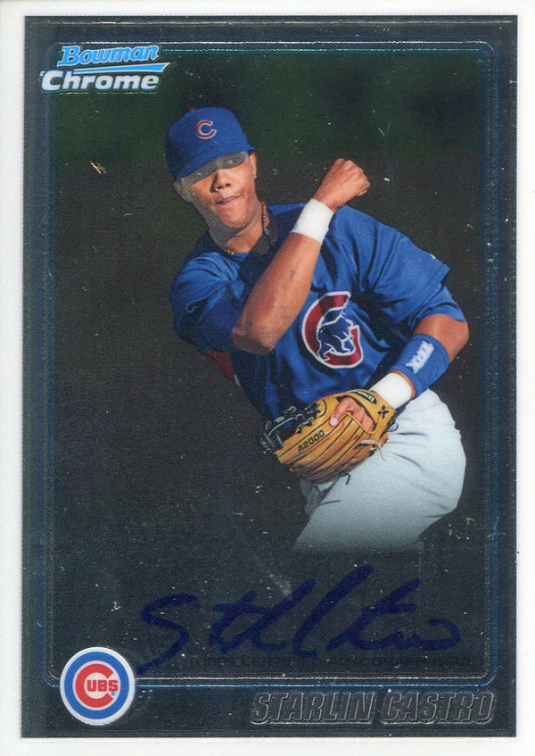 Starlin Castro Autographed 2010 Bowman Chrome Card