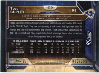 Todd Gurley 2015 Topps Chrome Refractor Rookie Card Back